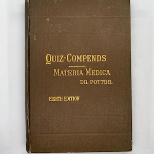 Antique 1917 QUIZ-COMPENDS Materia Medica 8th edition vintage medical book  RARE!