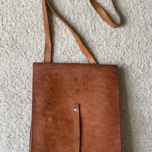 Vintage WW2 Military Officer Leather Field map bag