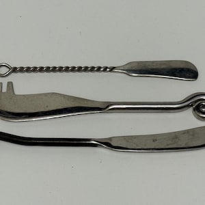 Vintage 1960s cheese spreader knives, LOT of 3