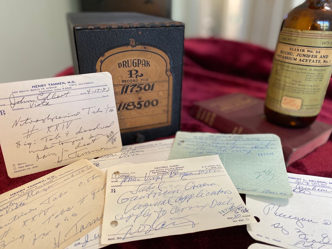 Lot of 100 Antique Vintage Medical Medicine Rx Prescriptions 1950s ...