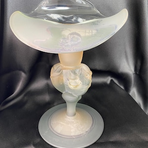 Mid century signed JON ART Studio Romanian hand blown glass vase Jack in Pulpit
