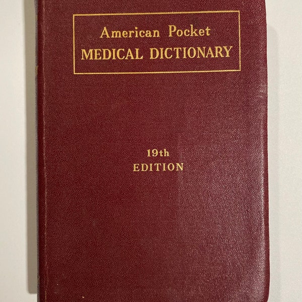 1953 American Pocket Medical Dictionary Nineteenth 19th Edition vintage antique