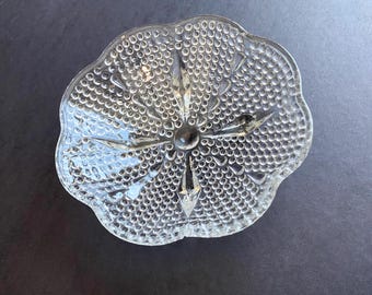 Vintage Hazel Atlas Hobnail Glass 5” Candy dish Teardrop Depression glass footed Bowl