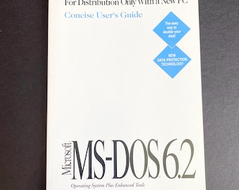 Vintage MS-DOS 6.2 Concise User's Guide Book 1993 - Etsy