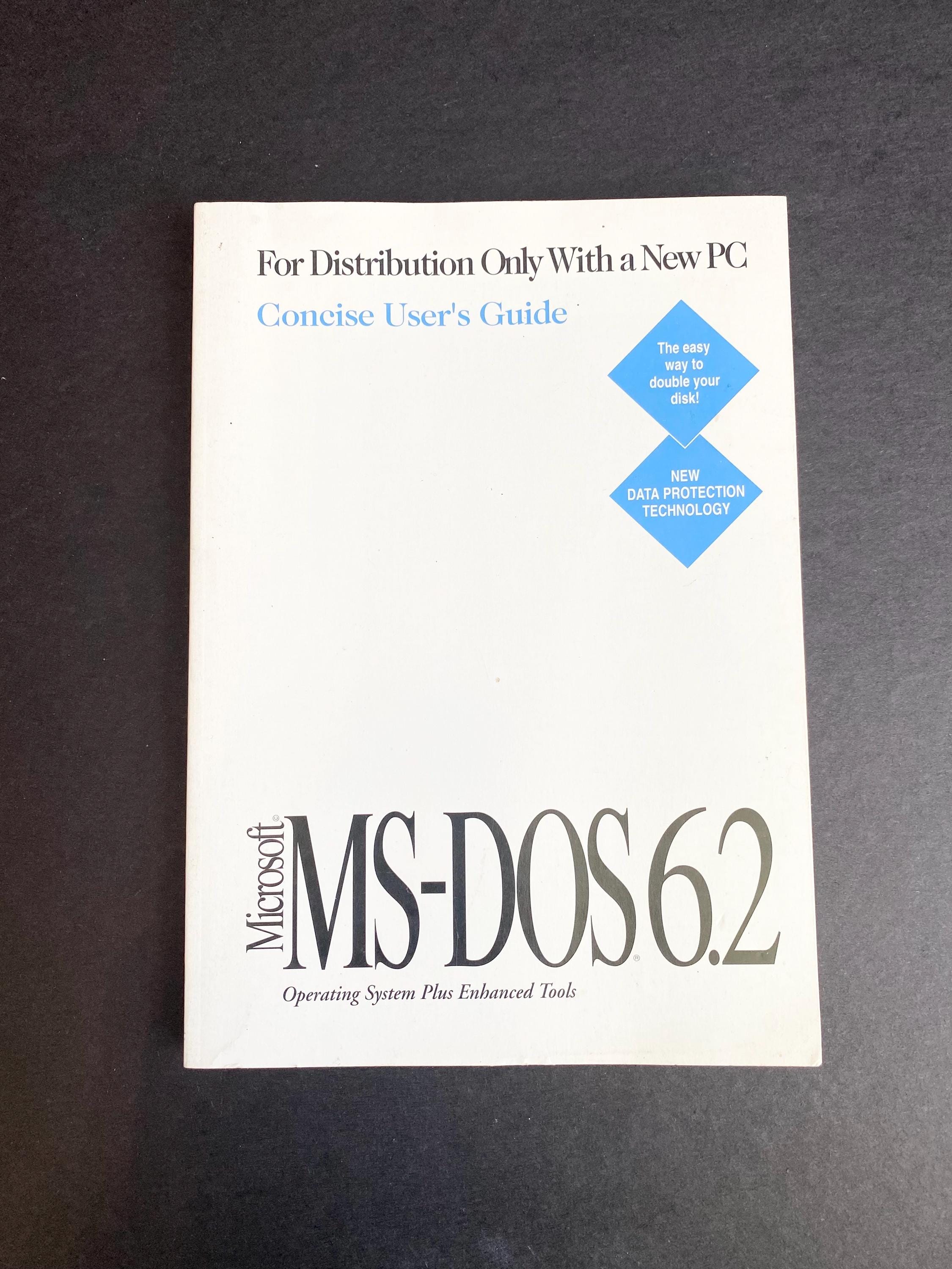 Vintage MS-DOS 6.2 Concise User's Guide Book 1993 - Etsy