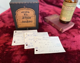 3 Pcs. Vintage Cardiology Rx Medicine Prescriptions 1960