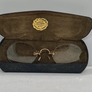 Antique 12k gold filled spectacles eyeglasses in case NORWICH CT