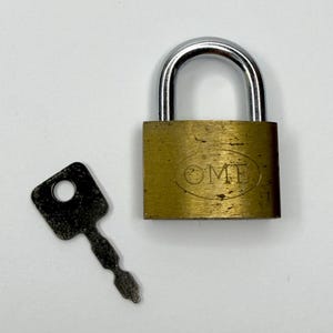 Vintage OME 20mm Brass Padlock & Key, Mini Diary Lock
