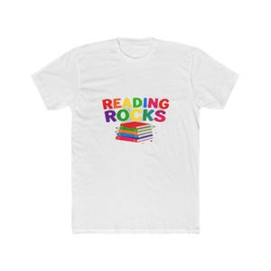 Reading Rocks Colorful Teacher Shirt, Elementary Ed Gift, Kids Book Lover Tee, Fun Library Graphic