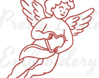 Valentine Cupid Angel Embroidery Design File