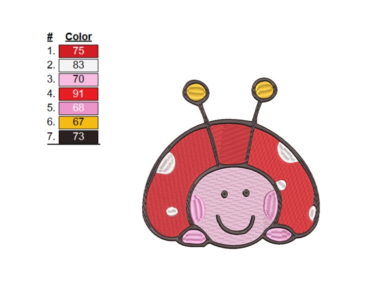 Ladybug Machine Embroidery Design: Insect Stitch Pattern (instant ...