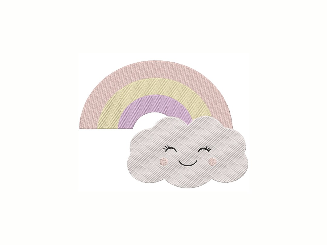 Cute Rainbow Embroidery Design, Cloud Rainbow Machine Embroidery Design ...