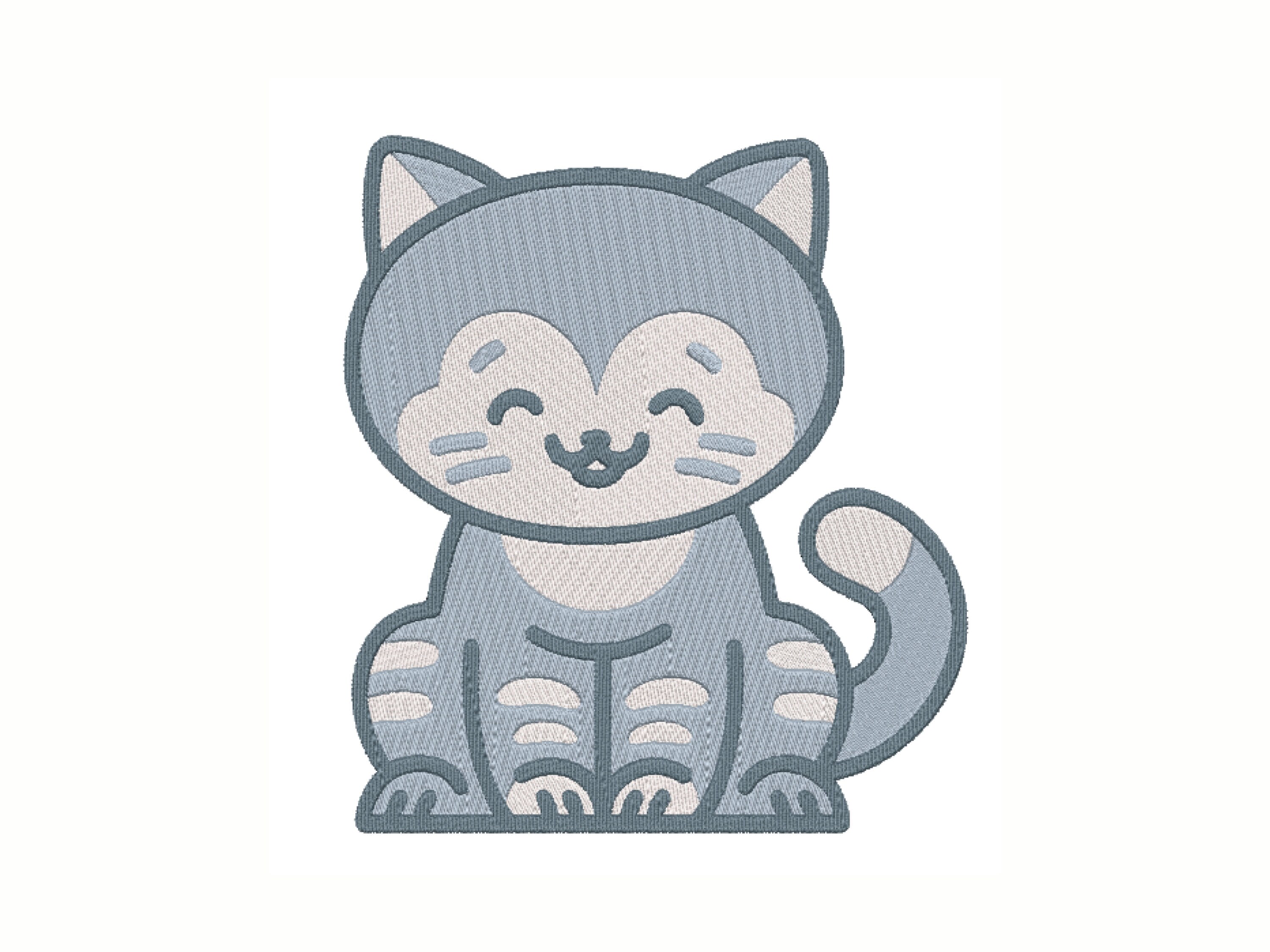 Cute Cat Machine Embroidery Design - Instant Download Animal Design ...