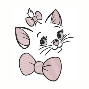 Encantador archivo digital de bordado de gato lindo - Diseño de costura de bricolaje caprichoso - Descarga instantánea para proyectos de artesanía adorables