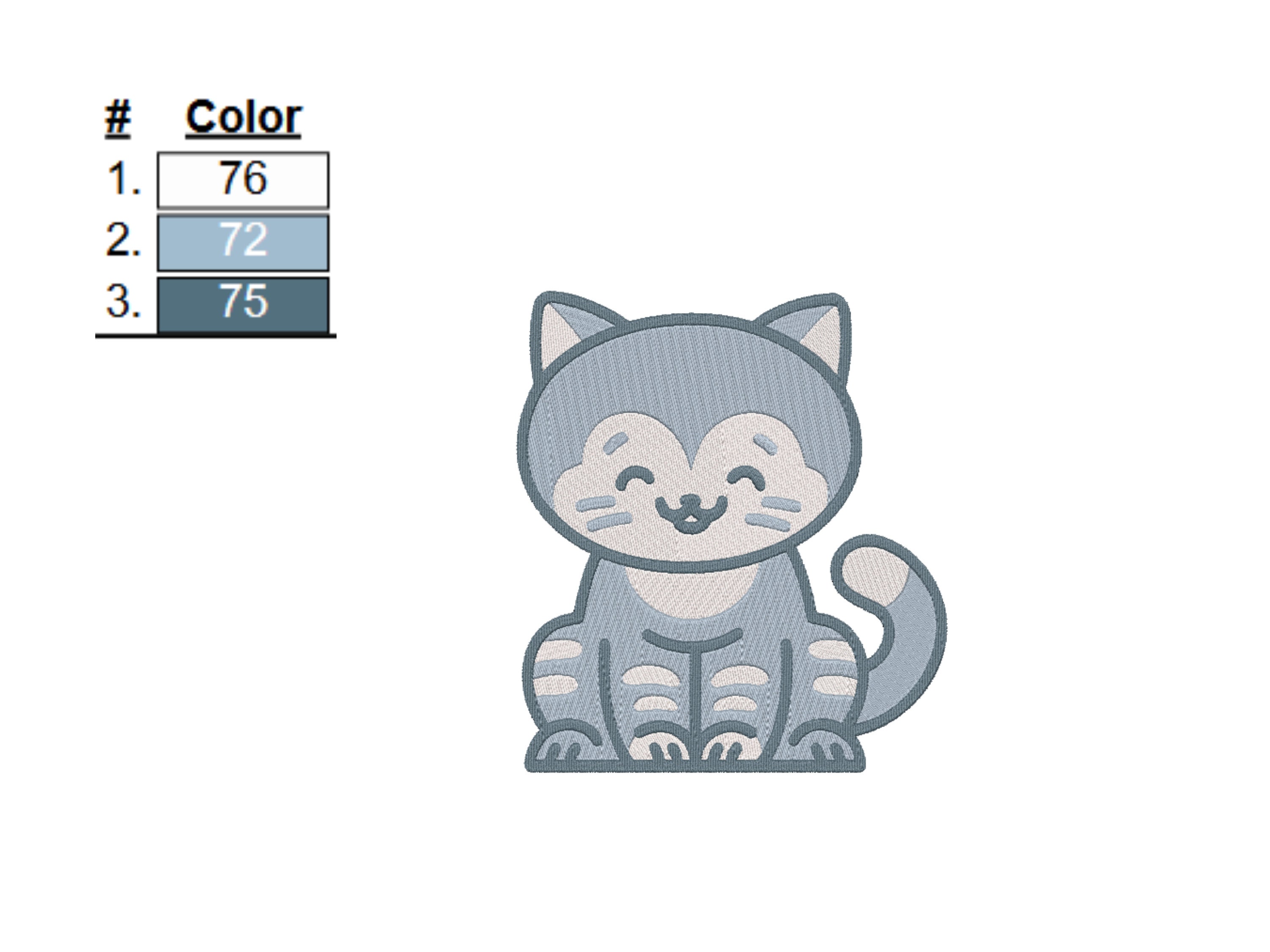 Cute Cat Machine Embroidery Design - Instant Download Animal Design ...