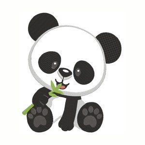 Speels Panda Borduur Digitaal Bestand - Schattig DIY Stitching Design - Direct downloaden voor schattige knutselprojecten