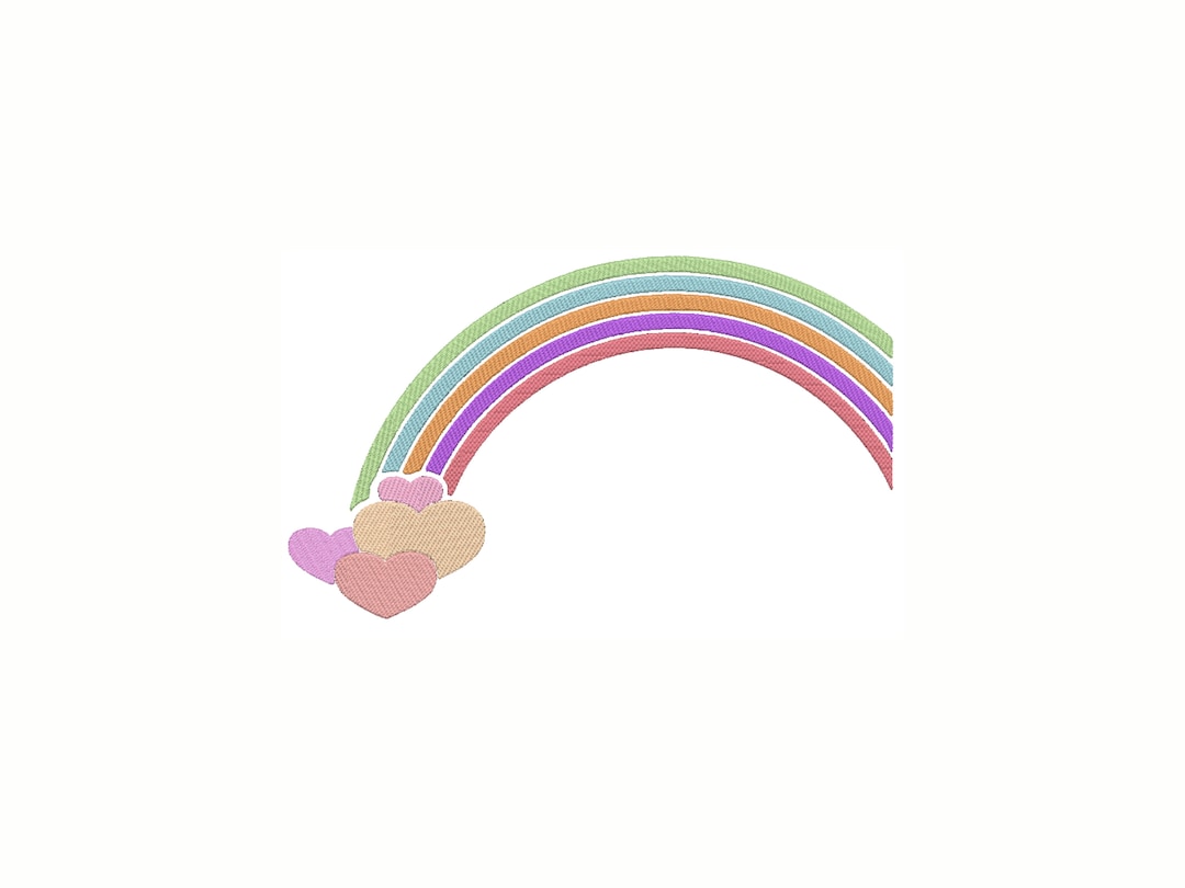 Rainbow Heart Machine Embroidery Design (digital Download) - Etsy
