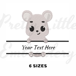 Diseño de bordado a máquina de ratón partido: Animal de granja (Descarga instantánea)