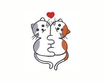 Love Cats Machine Embroidery