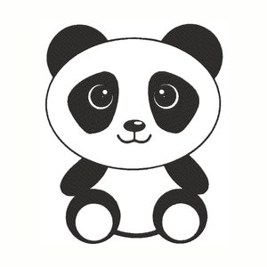 Archivo digital de bordado de panda juguetón - Lindo diseño de costura de bricolaje - Descarga instantánea para proyectos de artesanía adorables