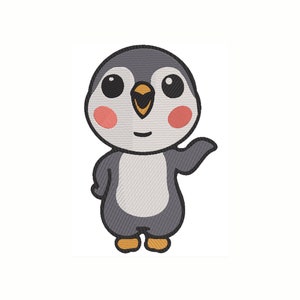 Cute Baby Penguin Embroidery Design, Animal Embroidery Design, Machine Embroidery Design, 6 Sizes, Instant Download
