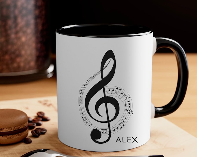 Personalized name mug music note music lover gift mug Mug Custom Music Lover Gift Musician Gift Custom Piano Violin Mug Gift.
