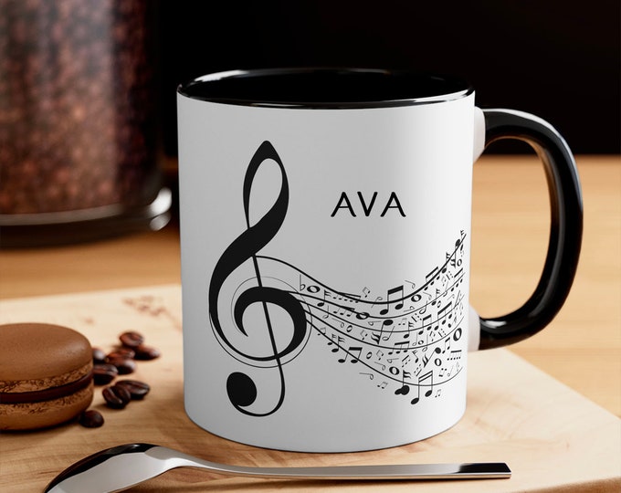 Personalized name mug music note music lover gift mug Mug Custom Music Lover Gift Musician Gift Custom Piano Violin Mug Gift.