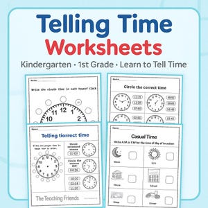 Telling Time Worksheets: Clock Activities for Kindergarten - 2nd Grade (PDF Download)