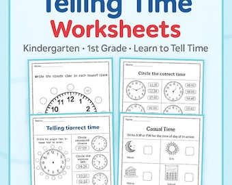 Telling Time Worksheets: Clock Activities for Kindergarten - 2nd Grade (PDF Download)