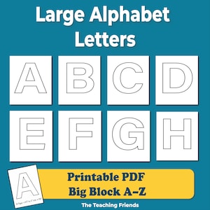 Large Printable Uppercase Alphabet Letters Big Block Letters for Classroom Bulletin Board Teaching Resources Educational Decor PDF