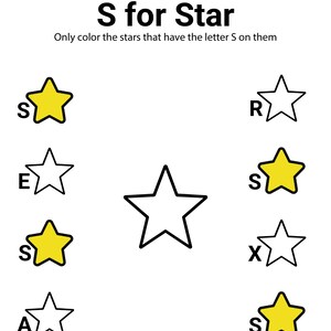 Hojas para colorear de reconocimiento del alfabeto para niños / Actividad de emparejamiento de letras de la A a la Z / PDF imprimible para preescolar y jardín de infantes / Práctica del abecedario