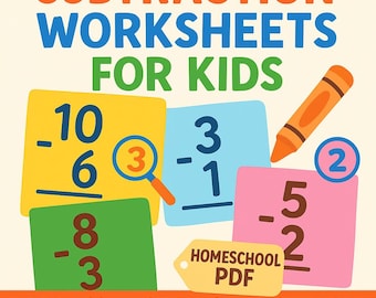Subtraction Worksheets: Math Practice for Preschool-1st Grade (PDF Download)