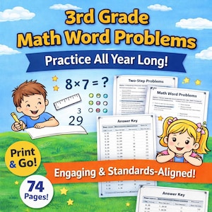 Arkusze zadań tekstowych z matematyki dla klasy 3 | Ćwiczenia z rozwiązywania problemów zgodne z CCSS | Czas, pole, obwód