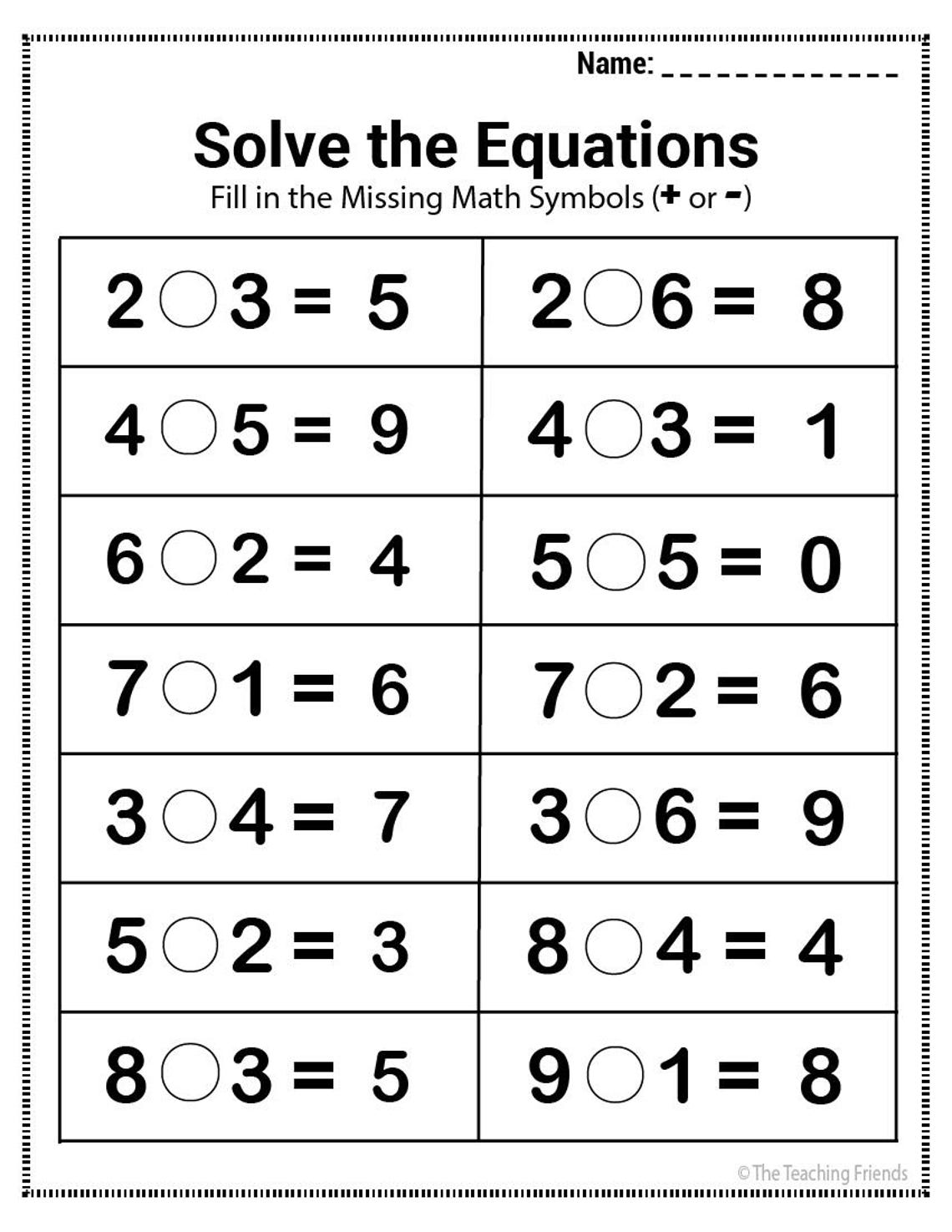 1st Grade Math Drills: Addition & Subtraction Worksheets (PDF) - Etsy