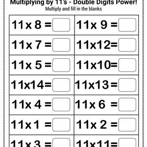 Multiplying By 11 Worksheet.pdf Printable Multiplication Worksheets: Math Drills for Kids (PDF Download ...