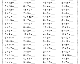 Addition Worksheets: Single & Double Digit Math Drills (Printable PDF)