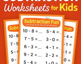 Subtraction Worksheets: Math Practice for Preschool & Kindergarten (PDF Download)