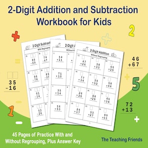 2-Digit Addition & Subtraction Workbook PDF | 1st-3rd Grade Math (Printable)