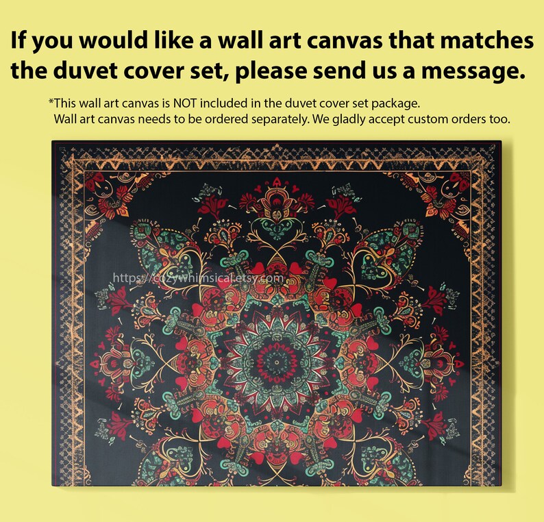 Hippie Bohemian Ethnic Mandala Bedding Set, Vintage African Print Duvet Cover, Bohemian Quilt Cover, Full King Queen Twin Dorm Bedding Set image 5