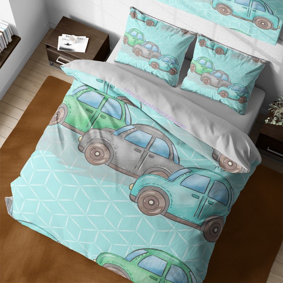 Boys Cartoon Cars Bedding Set for Girls Children Kids Constructi 並行輸入品 Cartoon Cars Bedding Set Lightning McQueen Duvet Cover Boy\u0027s
