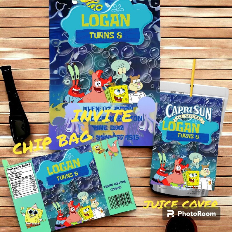 Spongebob Birthday Invite - Etsy