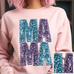 Mama png, glitter mama, glitter mama png, faux glitter png, faux borduurwerk png, faux pailletten png, Mama digitale download, Mama sublimatie