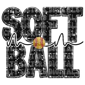 SOFTBALL MOM PNG, glitter softbal png, softbal speldag png, nep pailletten png, nep glitter png, nep borduurwerk png, speldag png