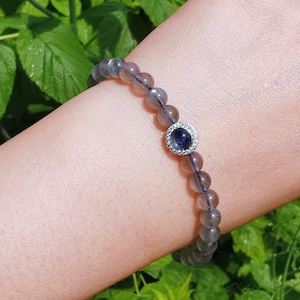 Natural Labradorite Bracelet with Aquamarine, Mood Stone, Healing Stone Bracelet, Labradorite Bracelet, Bracelet