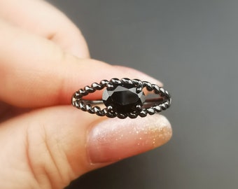 Black rings, black sapphire rings, dark style, devil eyes and black sapphires, Sep. Birthdays gift