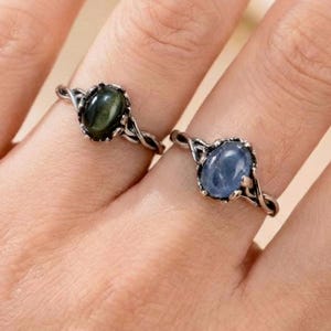 Golden Obsidian Ring • Handmade 925 Silver Ring • Adjustable Gemstone Ring • Boho Jewelry • Torch Ring • Gift for Women