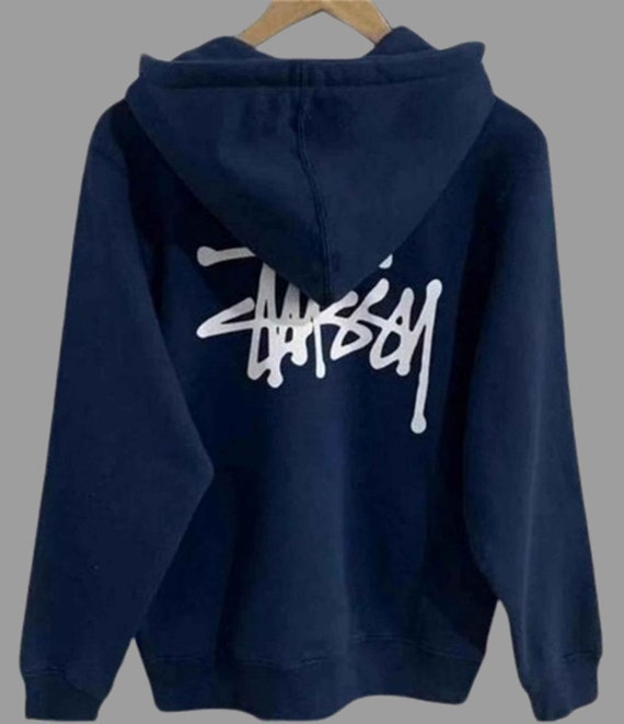 New Vintage Stussy Spell Out Hoodie Men Pullover a