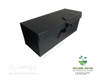 Large Luxury Black Gift Box • Special Size 6 • 55×20×20