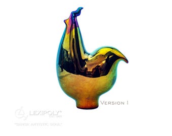 Ceramic Sculpture Iridescent Junglefowl  | Modern Home Decor