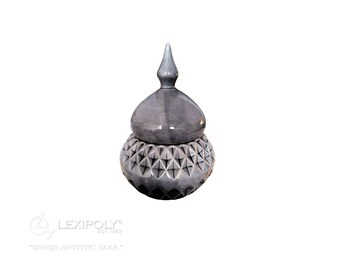 Gray Glazed Ceramic Vase Jar with lid | Chocolate Container | Khayyam Set